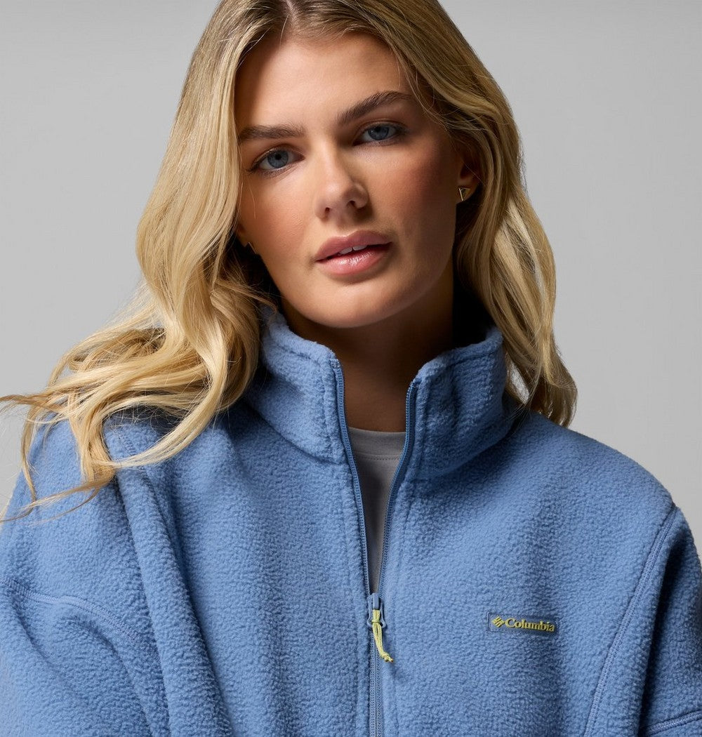 Women's Fleece Half-Zip Pullover - Blue Grey
