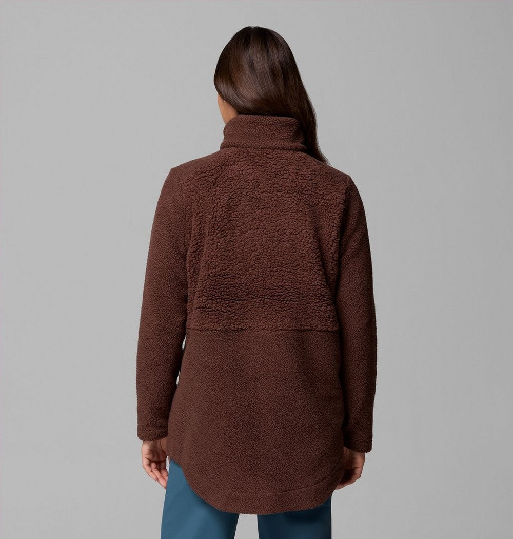 Women's Long Sherpa Full-Zip Fleece Jacket