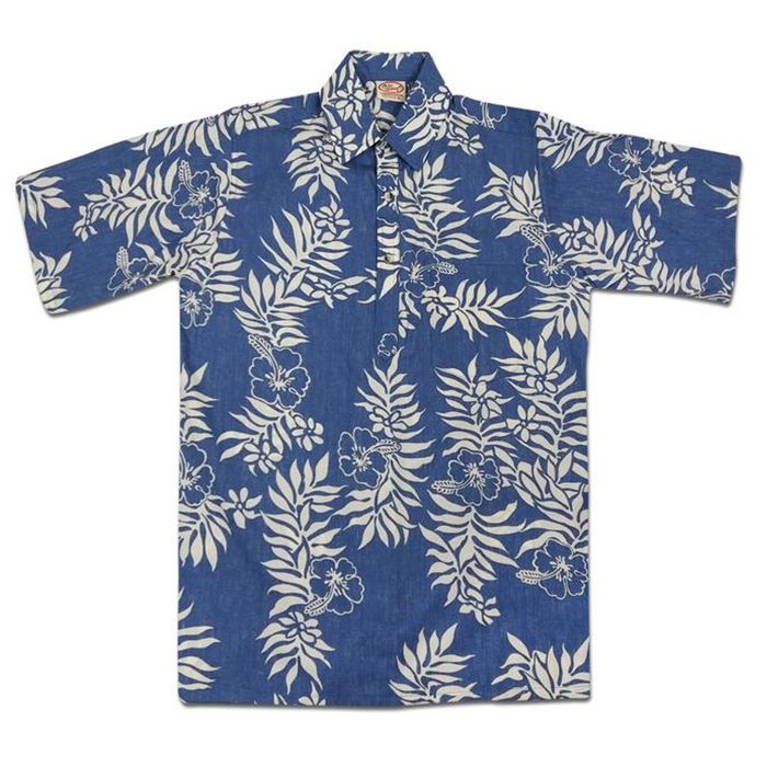 Mini Tahitian Pullover (Blue/White) Hawaiian Shirts