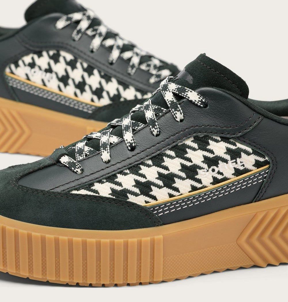 Women's T-Toe Leather Sneaker - Green