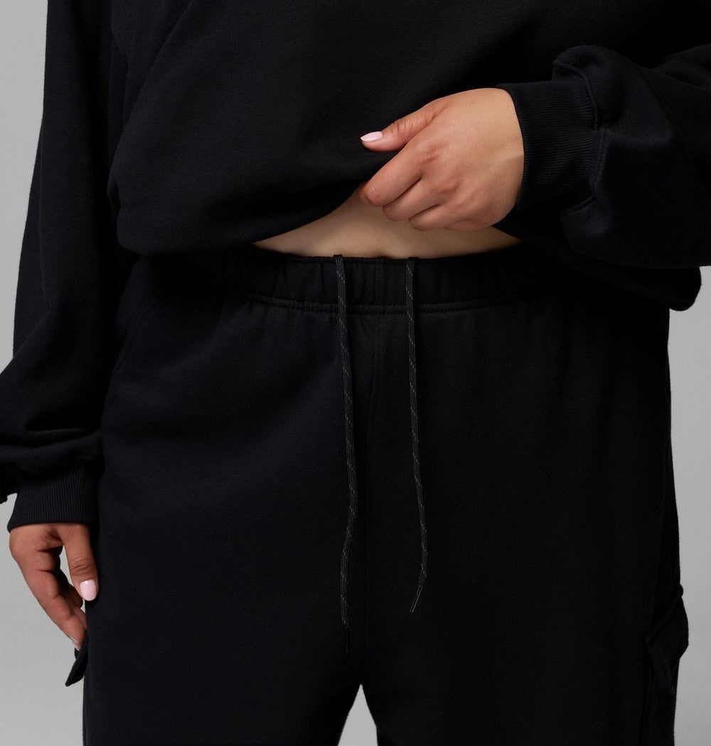 Women's Plus Fleece Cargo Sweatpants - Black