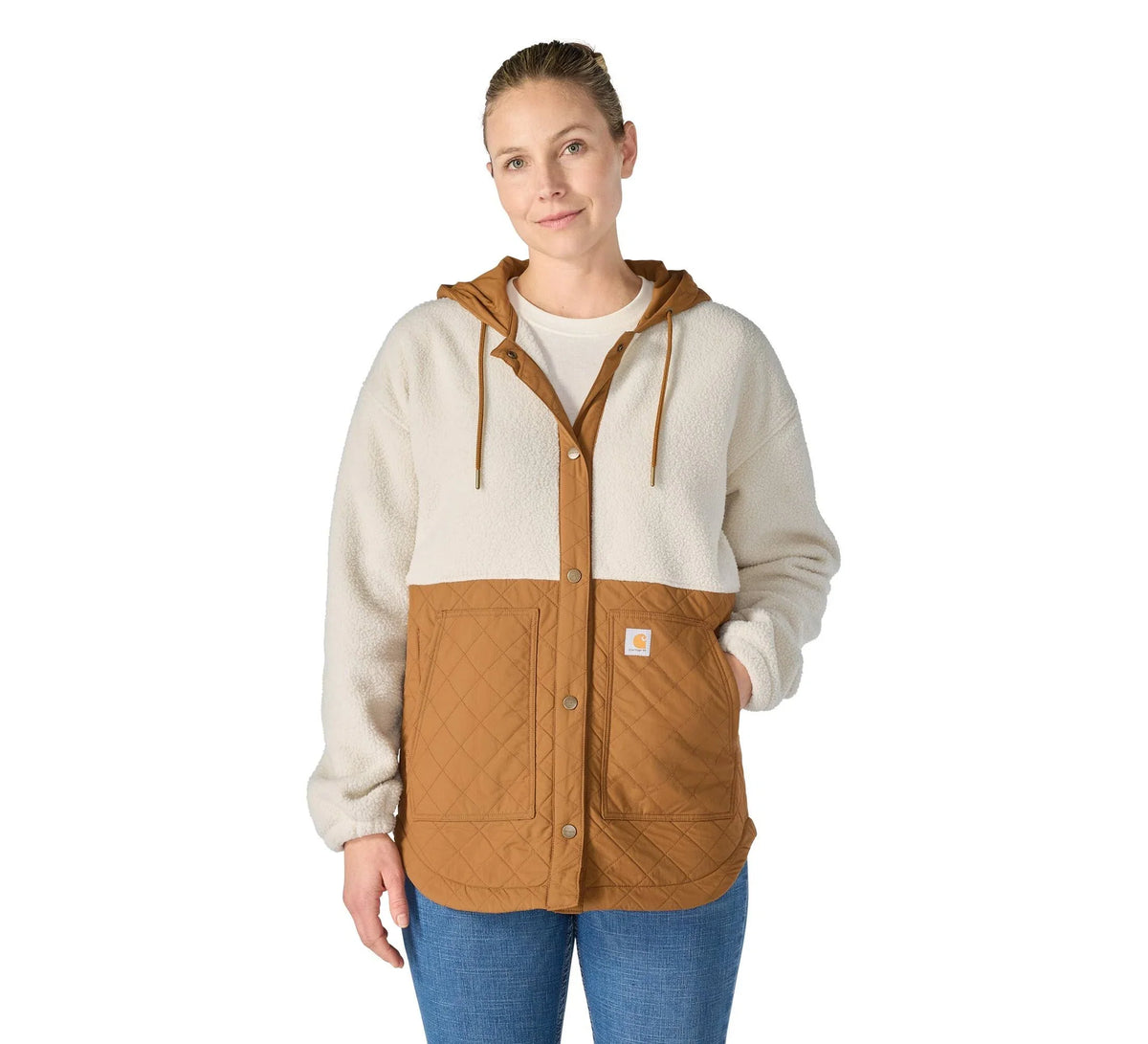 Women's Insulated Hooded Shirt Jacket - Oat