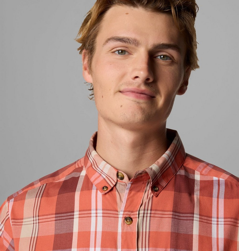 Men's Stretch Short Sleeve Plaid Shirt - Navy