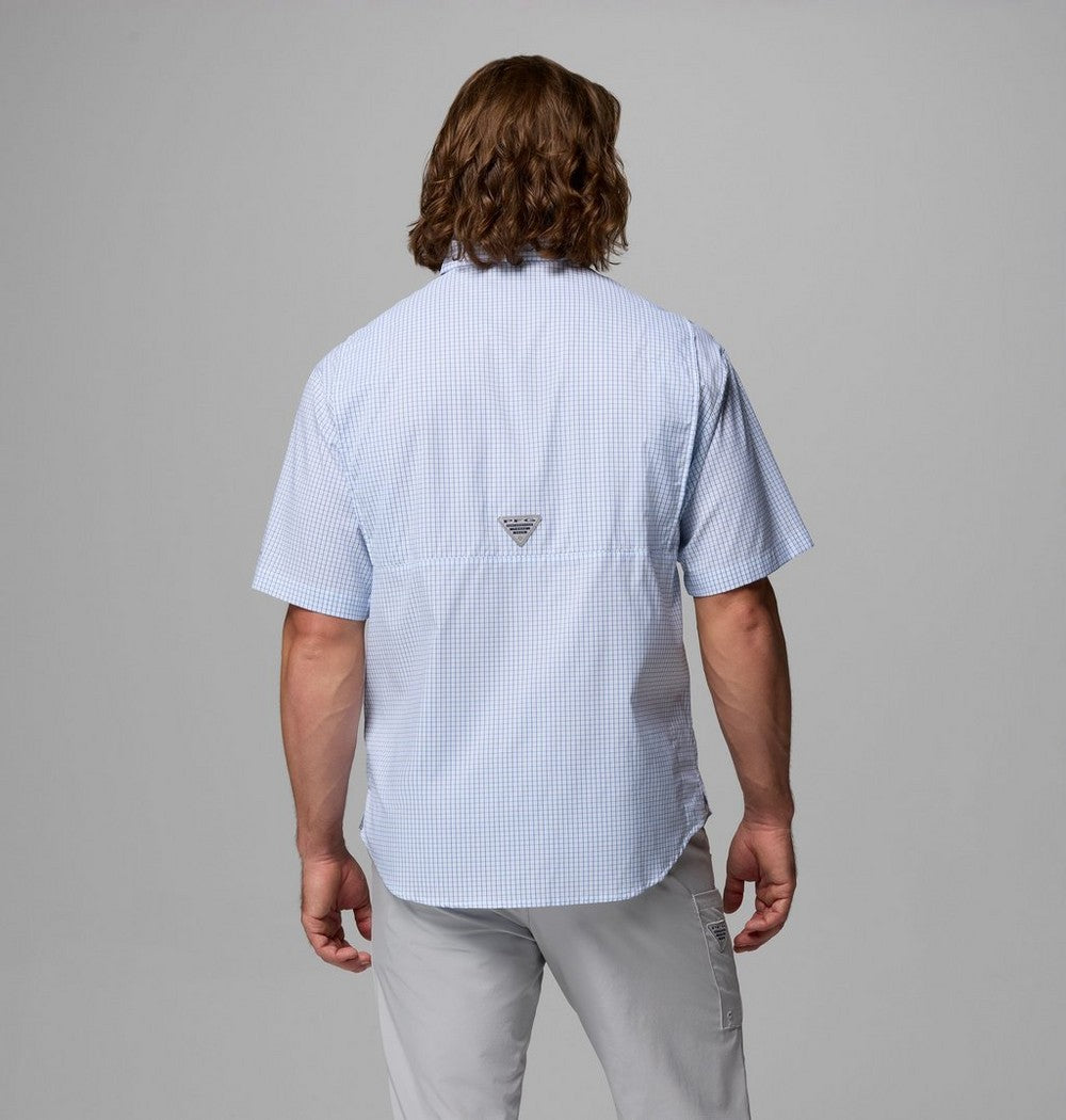 Men's Vented Short-Sleeve Fishing Shirt - Green Gingham