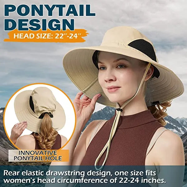 Sun Hat For Men/Women, Waterproof Wide Brim Bucket Hat Foldable Boonie Hat For Fishing Hiking Garden Safari Beach Upf 50/Waterproof