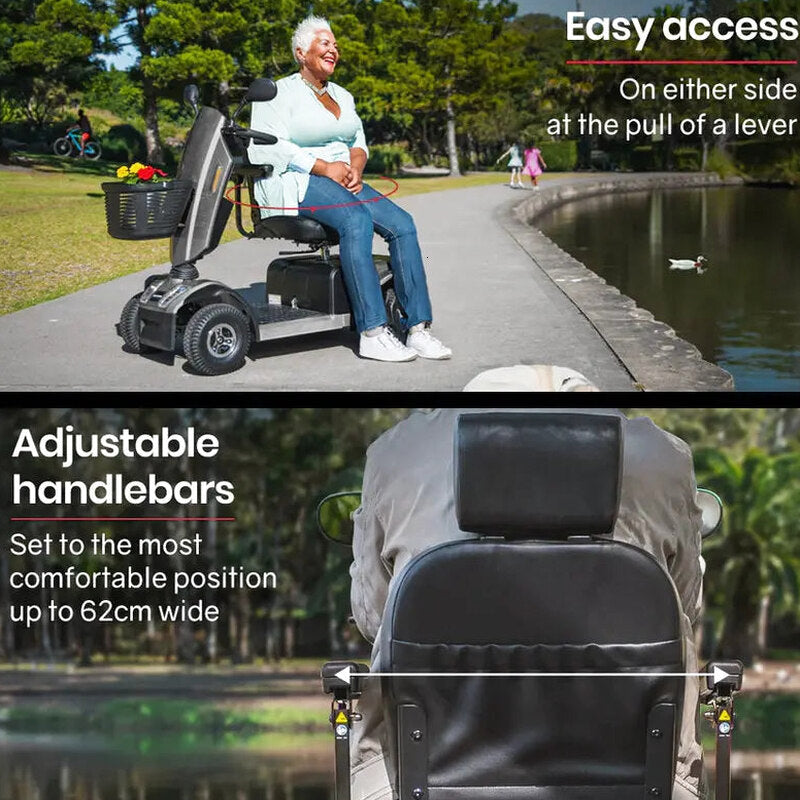 Equipmed Mobility Scooter, 30 km Range, 180 kg Capacity - VentureCruise Series S-XXL
