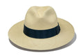Advanced Original Panama Natural Toquilla Straw | Navyblue Band-Handwoven In Ecuado