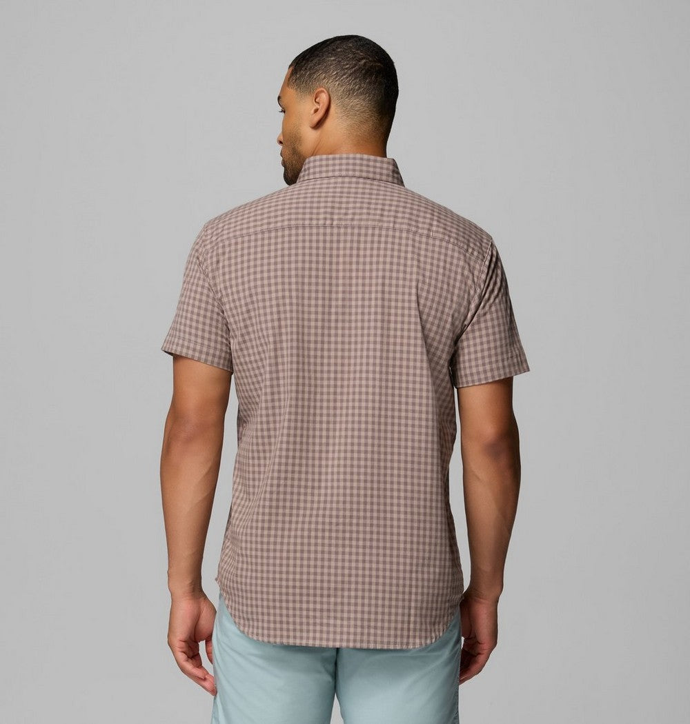 Men's Stretch Short Sleeve Plaid Shirt - Navy