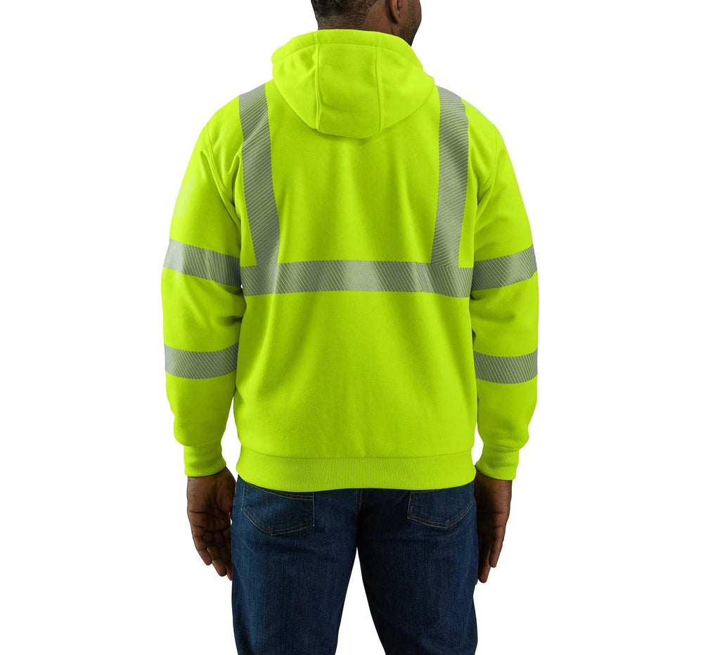 Men's High-Visibility Thermal-Lined Zip Hoodie - Lime