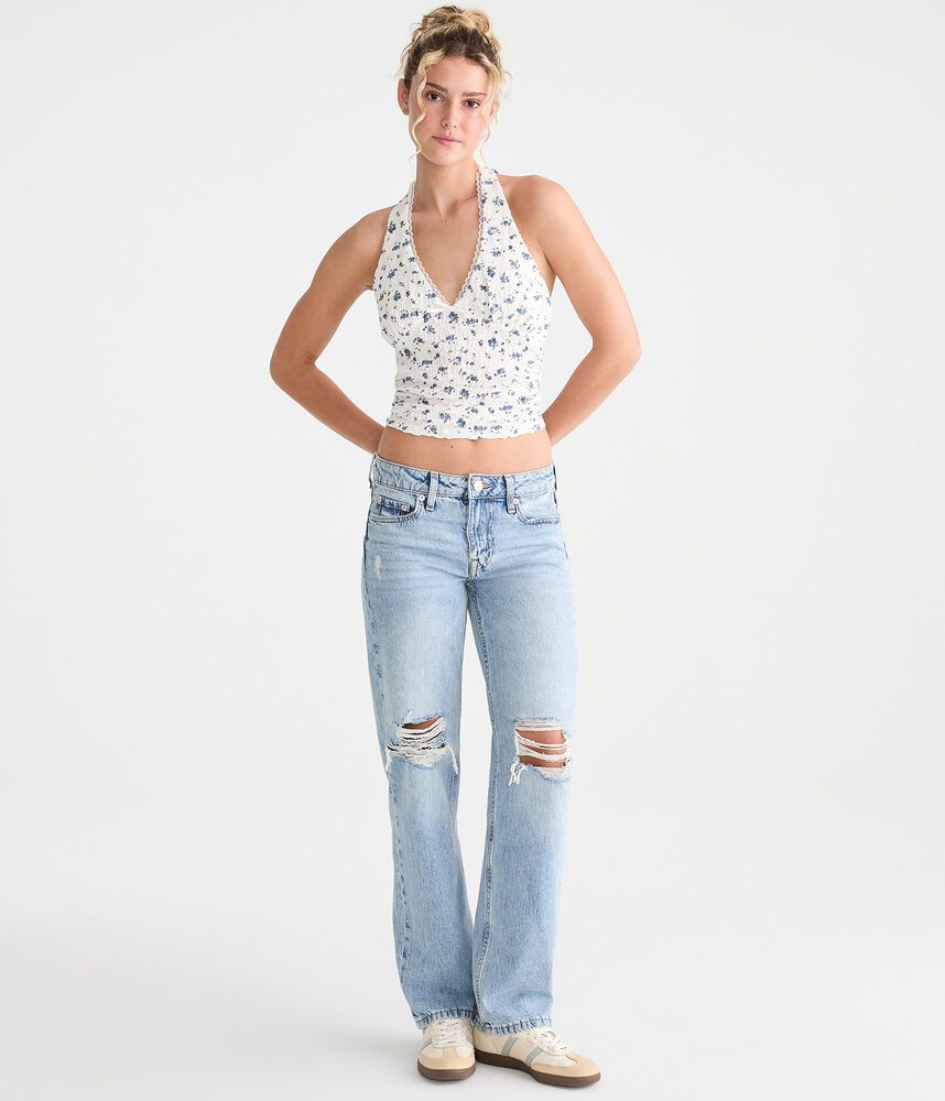 Low-Rise Baggy Straight-Leg Jeans - Medium Wash