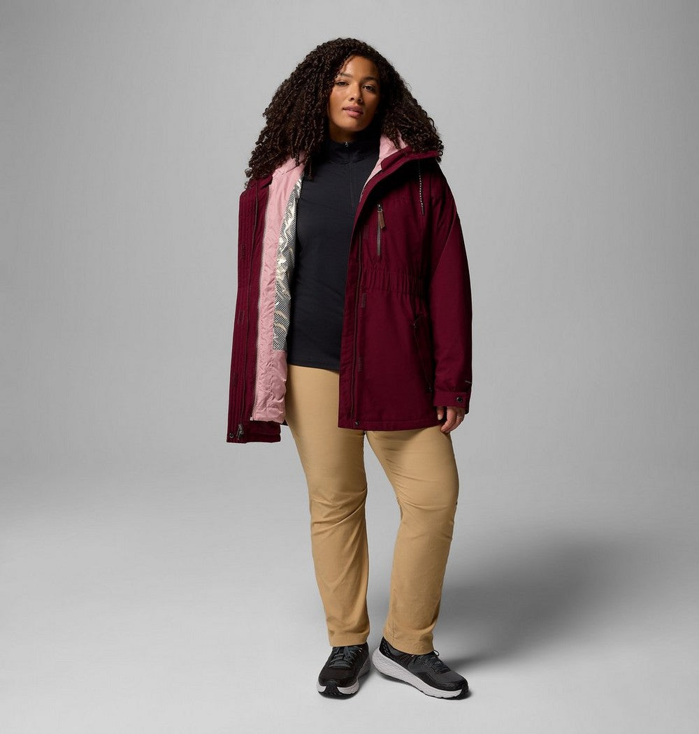 Women's Plus 3-In-1 Hooded Winter Jacket - Green