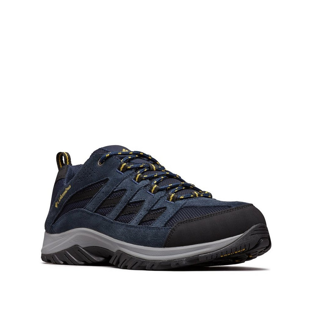 Men's Leather And Mesh Hiking Shoes - Gray