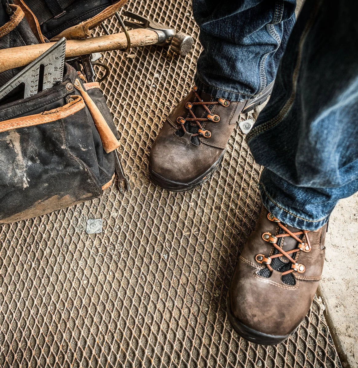 Men's 4.5-Inch Waterproof Work Boot - Brown/Orange
