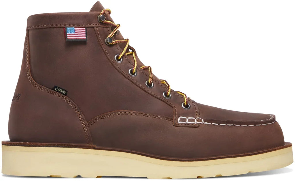Waterproof 6-Inch Moc Toe Work Boot - Brown
