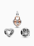 Heart And Padlock Charm Set