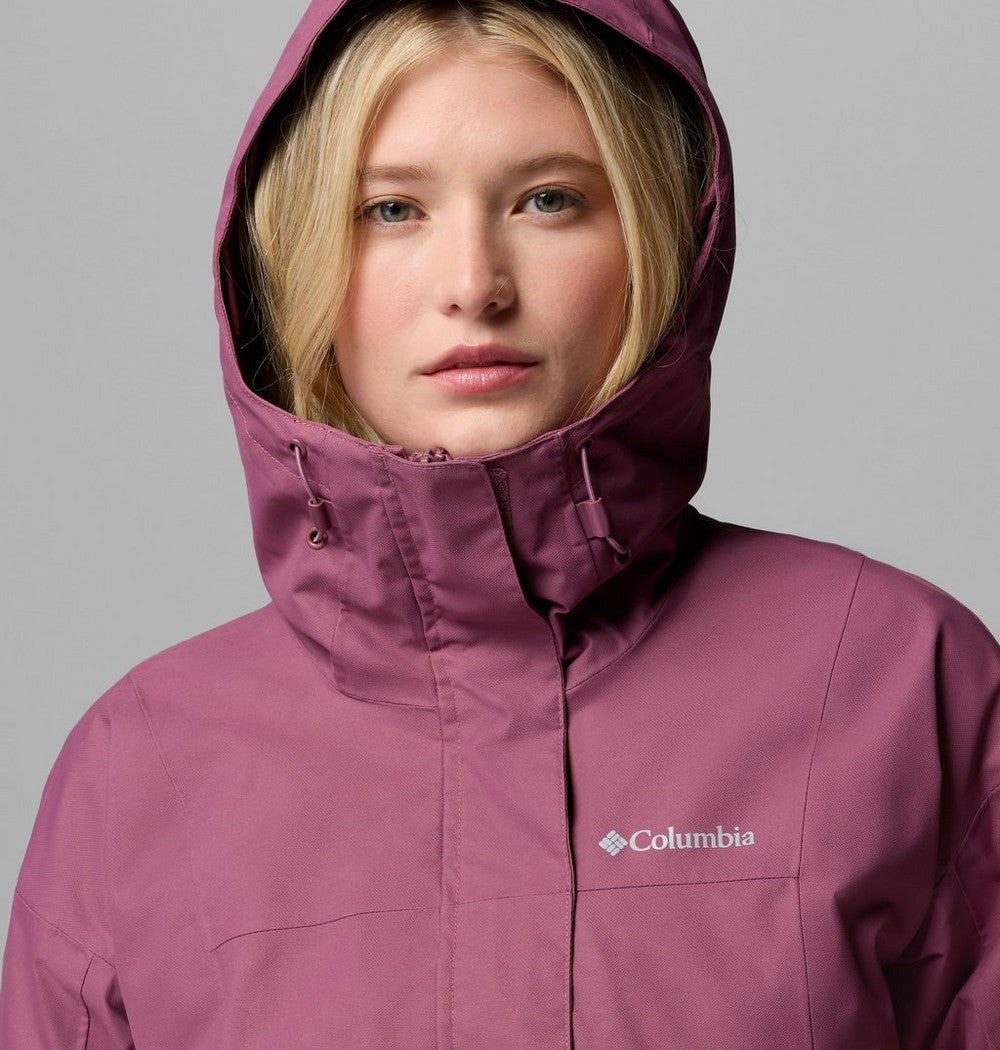 Women's Long Waterproof Rain Jacket - Mauve