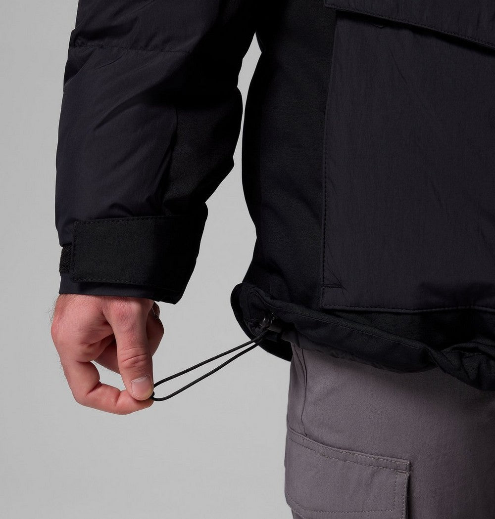 Men's Hooded Insulated Parka - Brown Black