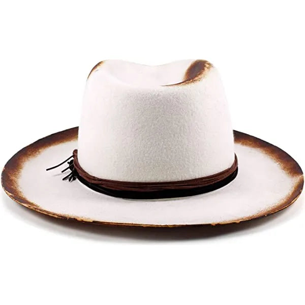 Vintage Fedora Lightning Hat-Burnt White
