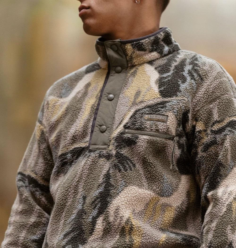 Men's Printed Half-Snap Fleece Pullover