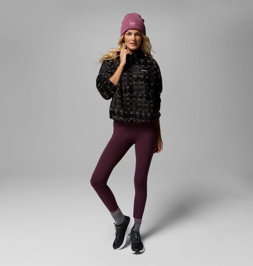 Women's Printed Fleece Half-Zip Pullover - Mauve