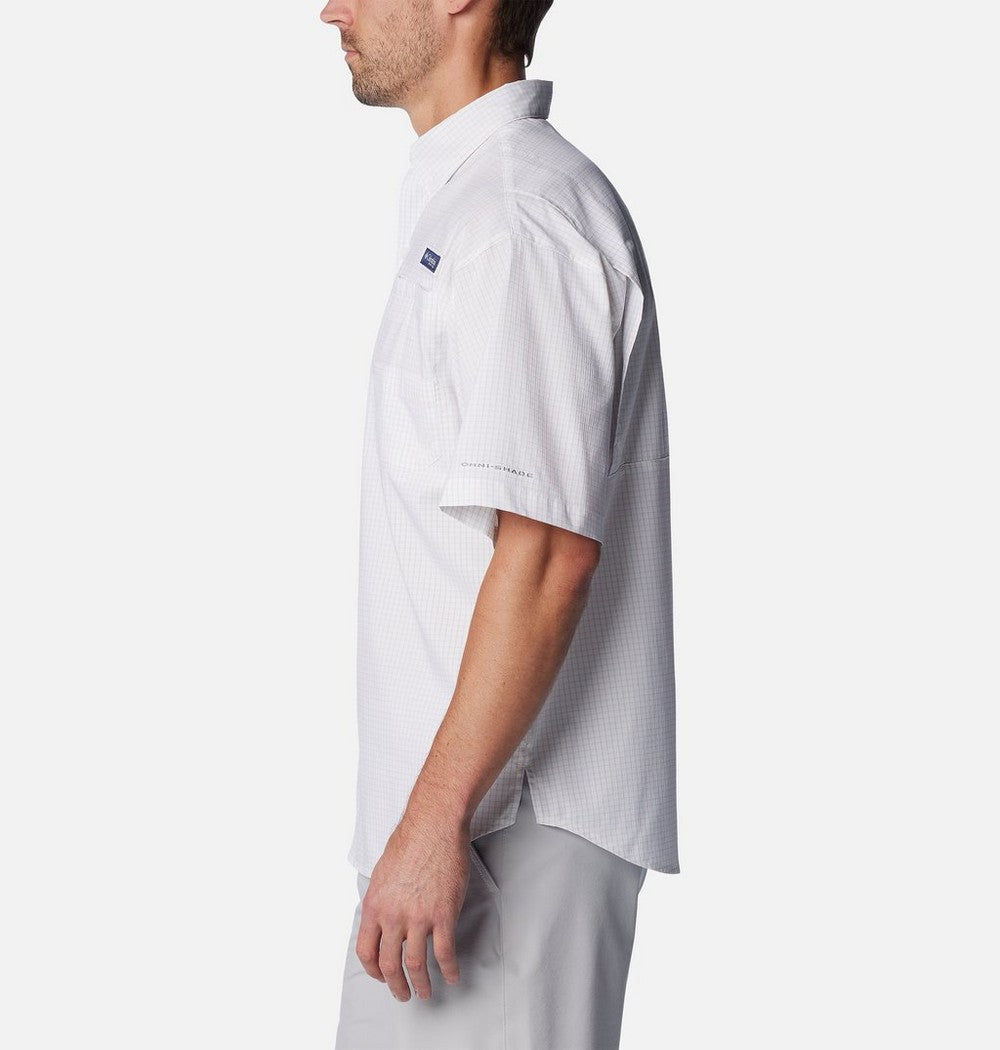 Men's Vented Short-Sleeve Fishing Shirt - Green Gingham