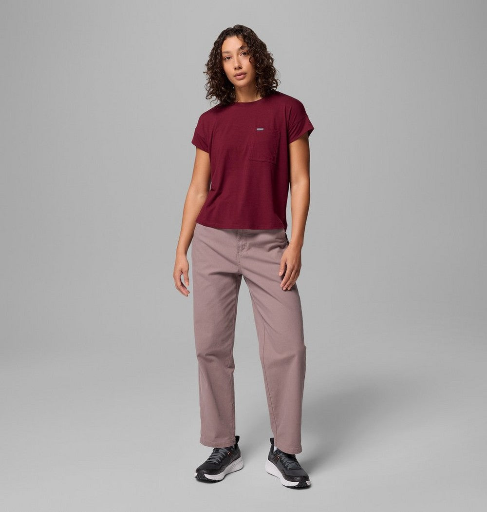 Women's High-Rise Straight Leg Pants - Red