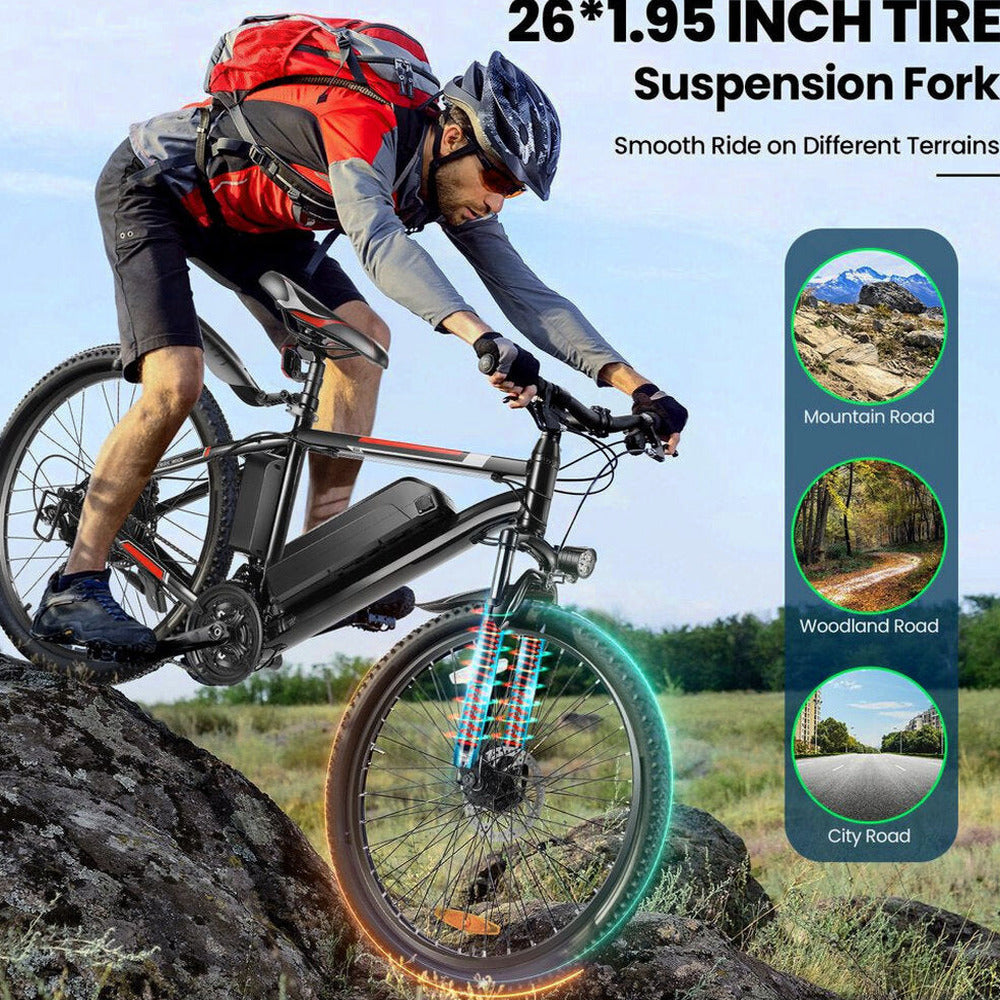 Gocio Adult Electric Mountain Bike 26 inch 500W 48V 7.8AH