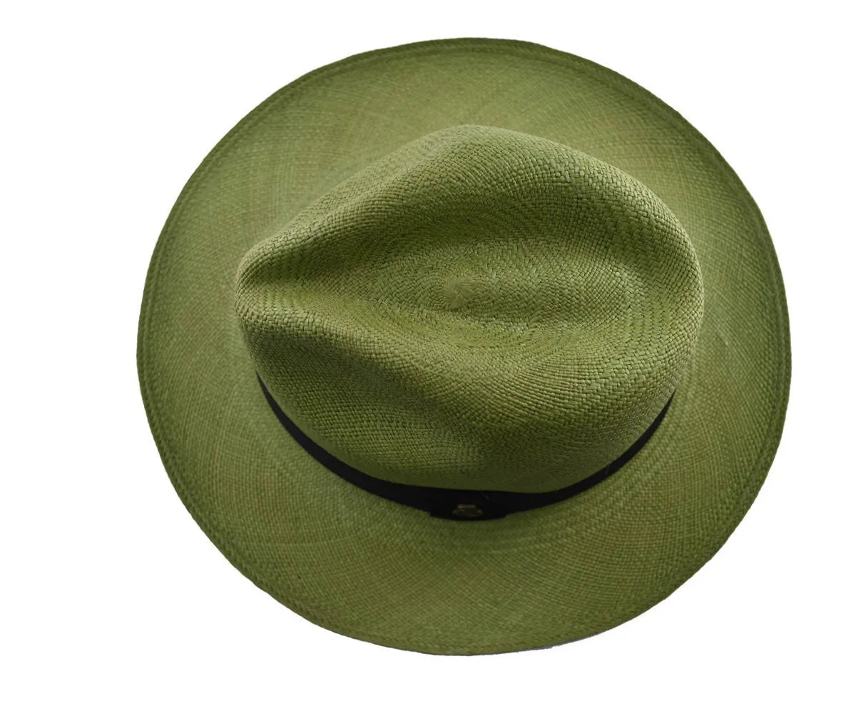 Advanced Original Panama Hat-Verde Oscuro Toquilla Straw | Brown Band-Handwoven In Ecuador