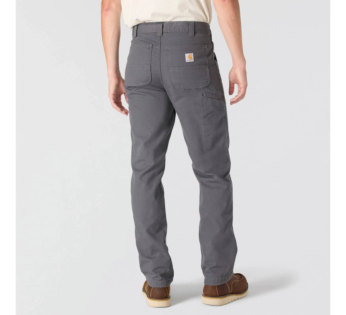 Relaxed Straight Fleece-Lined Work Pants - Gray