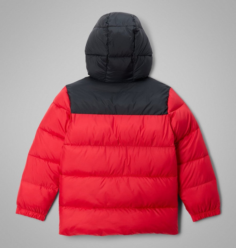 Kids' Hooded Insulated Puffer Jacket - Red Black