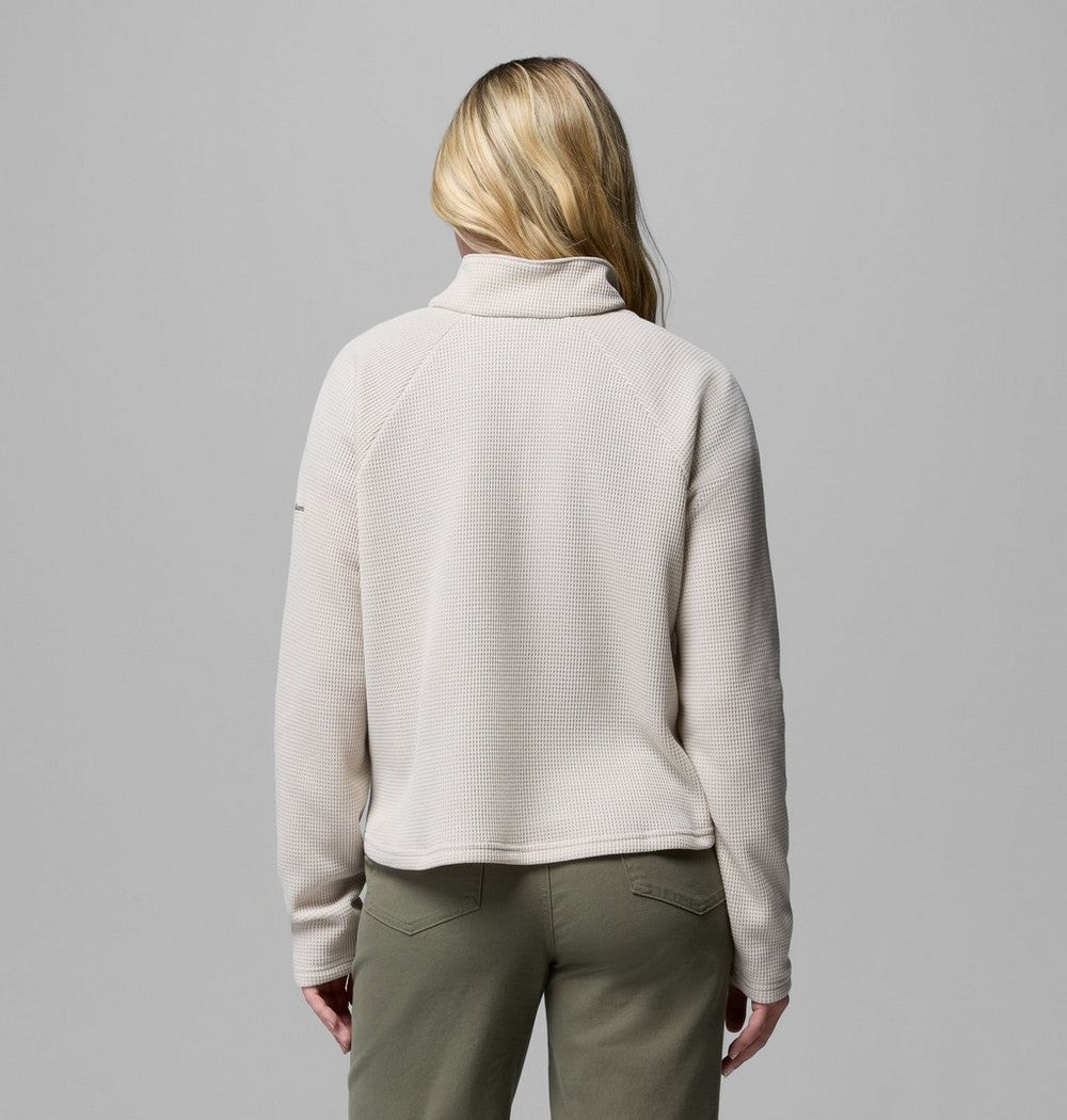 Women's Waffle Knit Half-Snap Shirt - Pink