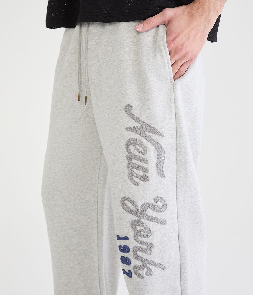 Graphic Straight-Leg Fleece Sweatpants