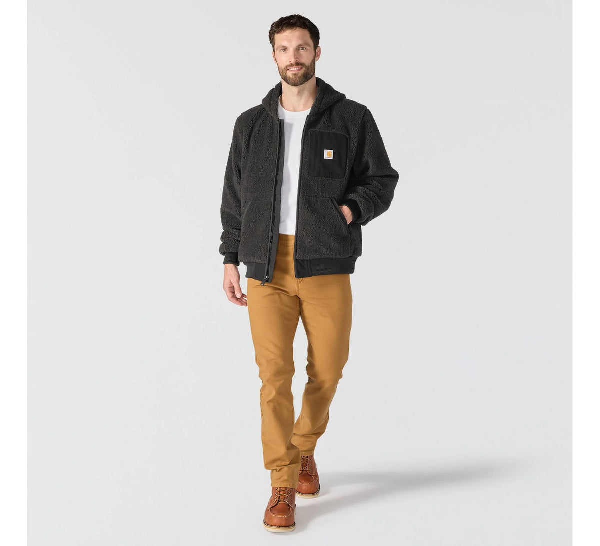 Men's Fleece Hooded Jacket - Black