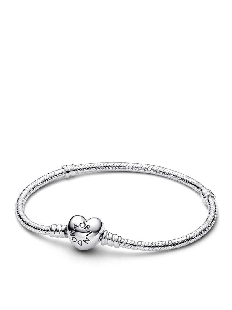 Heart Clasp Snake Chain Charm Bracelet