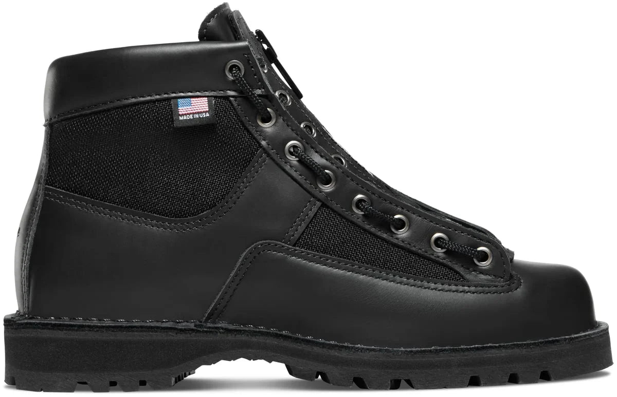 6-Inch Leather Lace-In Boot Zipper - Black