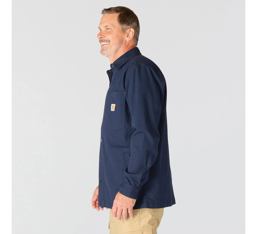 Men's Stretch Canvas Fleece-Lined Shirt Jacket