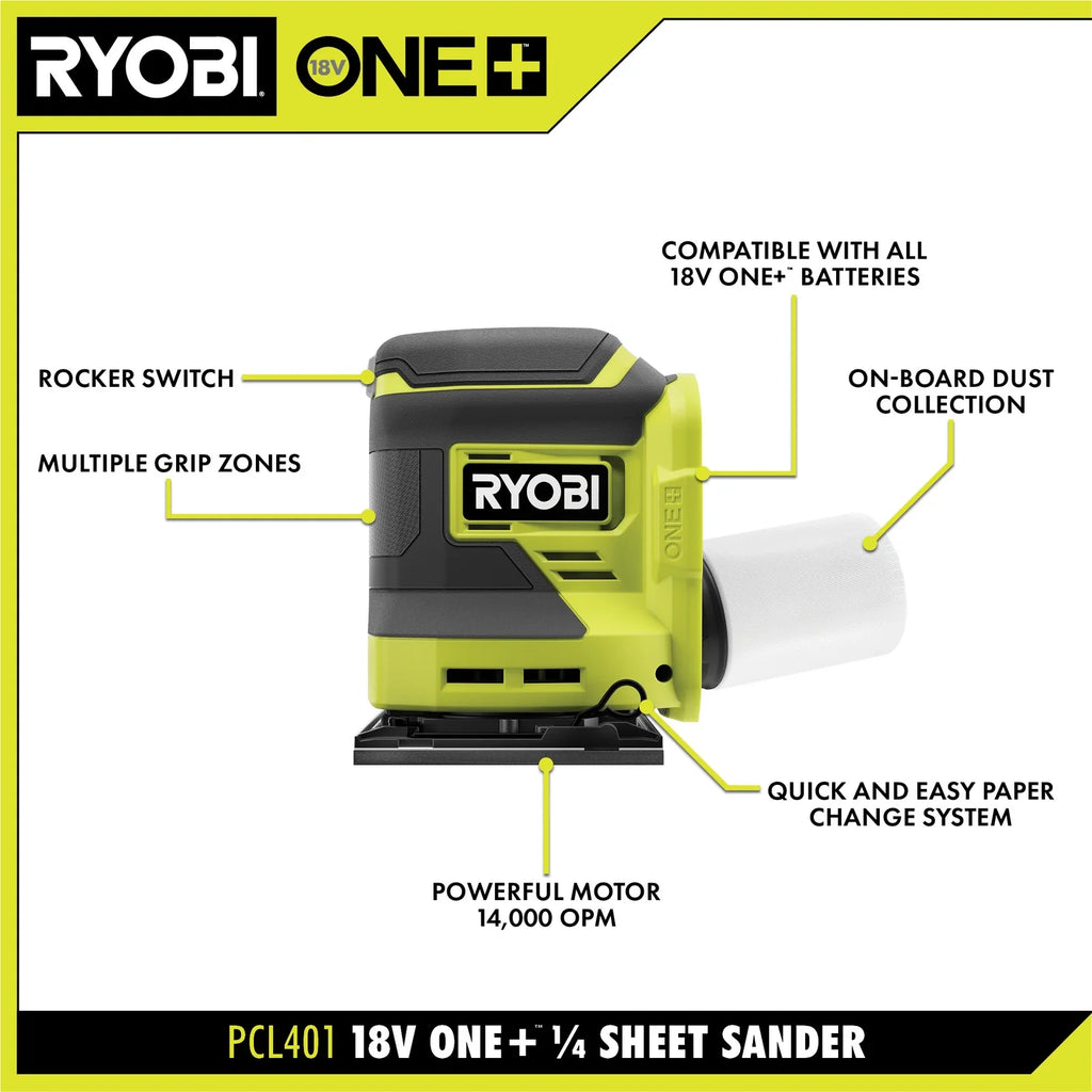 18V 1/4-Sheet Cordless Sander Kit