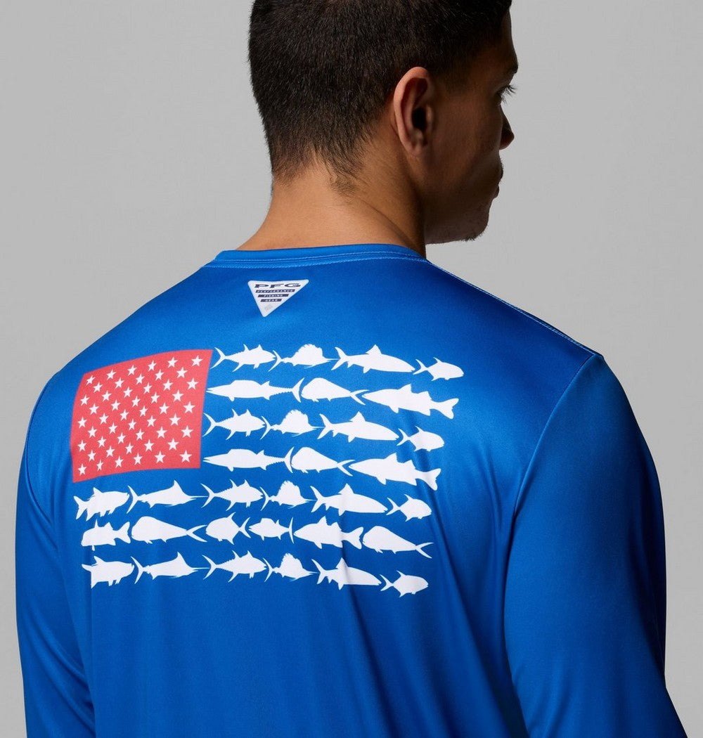 Men's Long Sleeve Fishing Shirt - Blue Navy