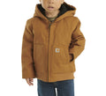 Baby Boys' Hooded Insulated Canvas Jacket - Brown