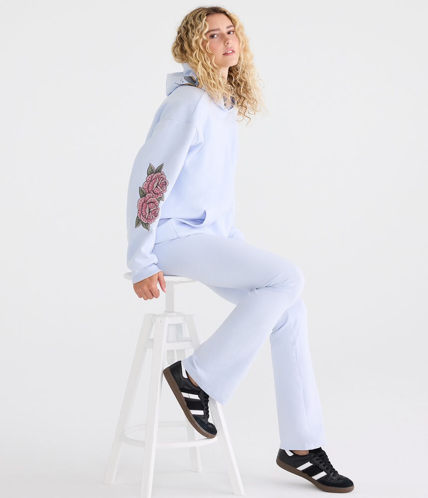Oversized Rhinestone Graphic Pullover Hoodie