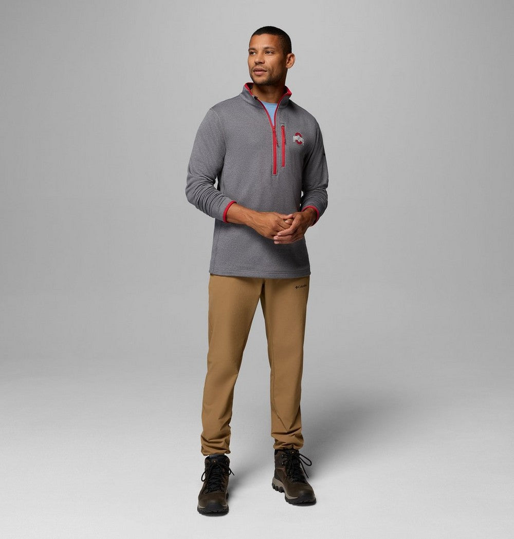Men's Grid Fleece Half-Zip Pullover - Gray