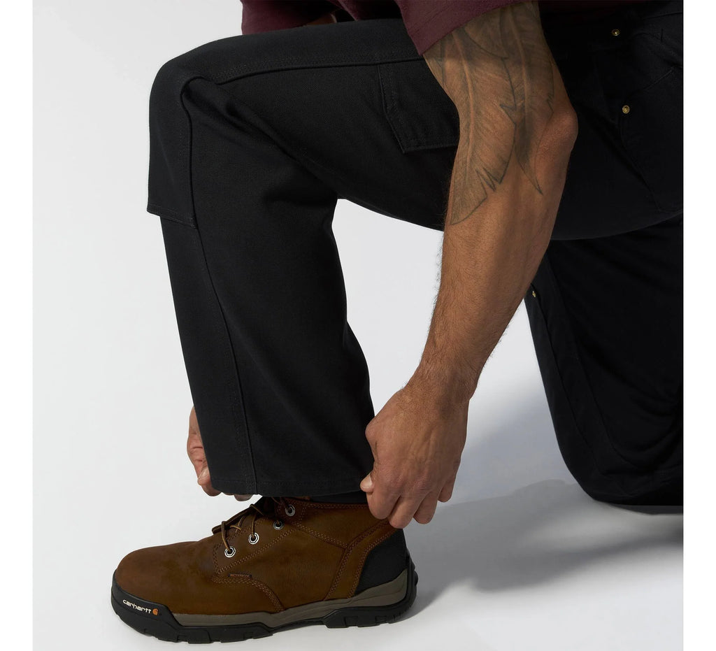 Men's Double-Knee Cotton Canvas Work Pants - Black