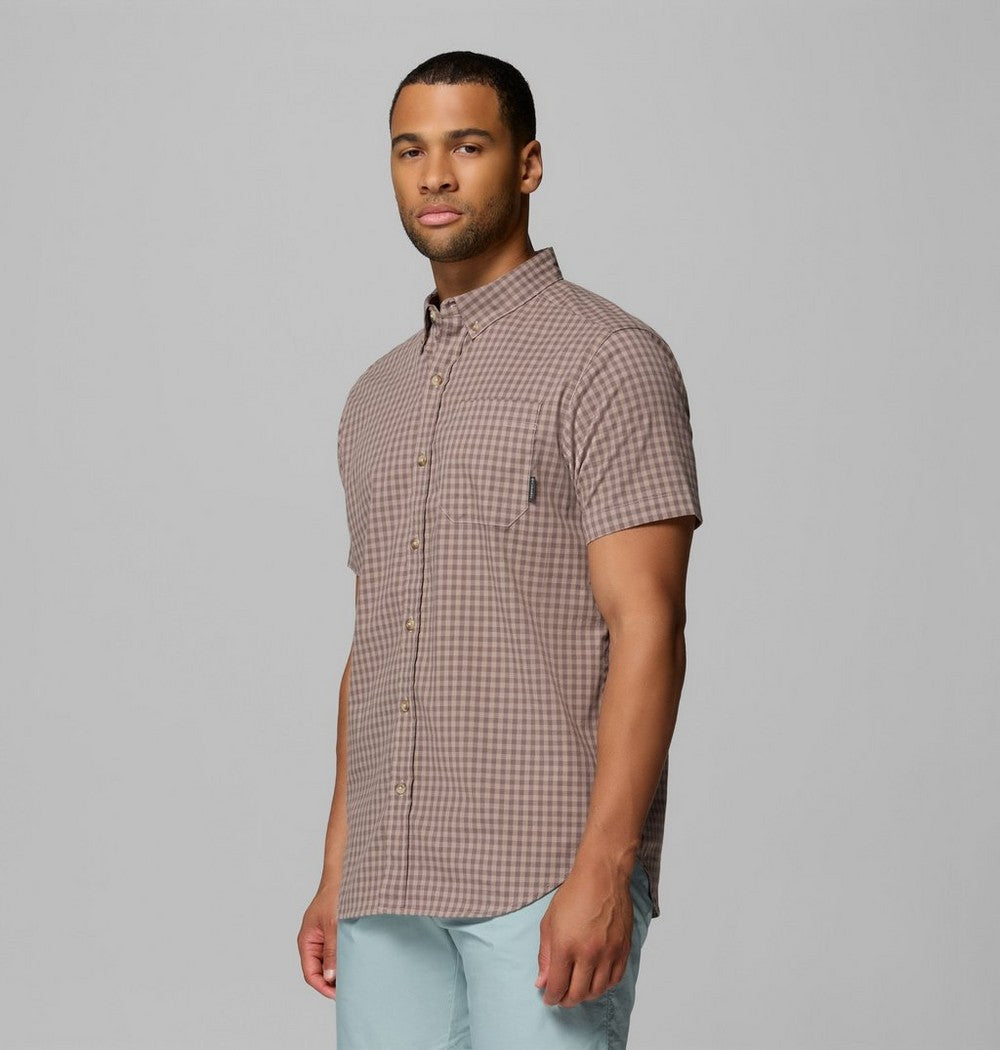 Men's Stretch Short Sleeve Plaid Shirt - Navy