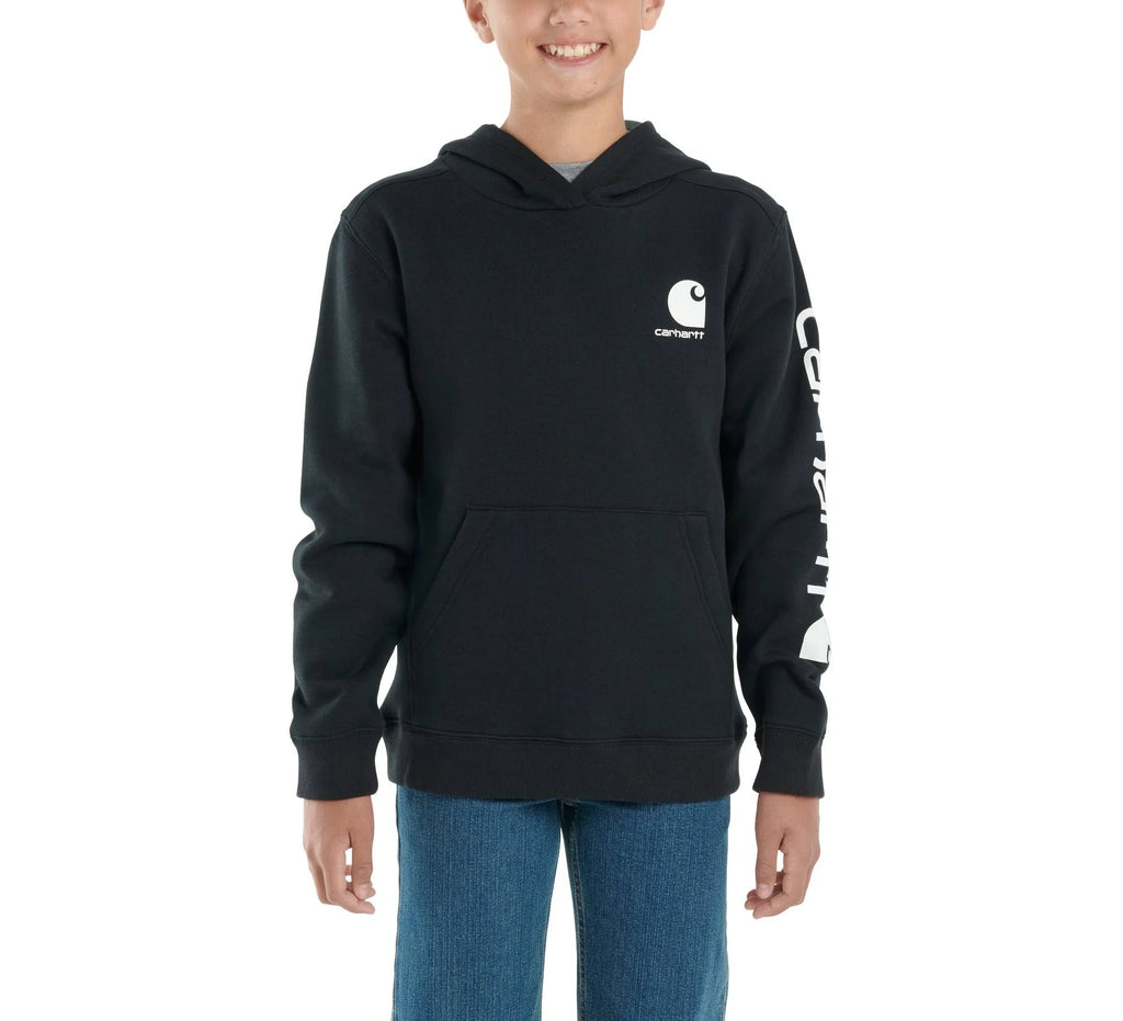 Boys' Long-Sleeve Fleece Hoodie - Black