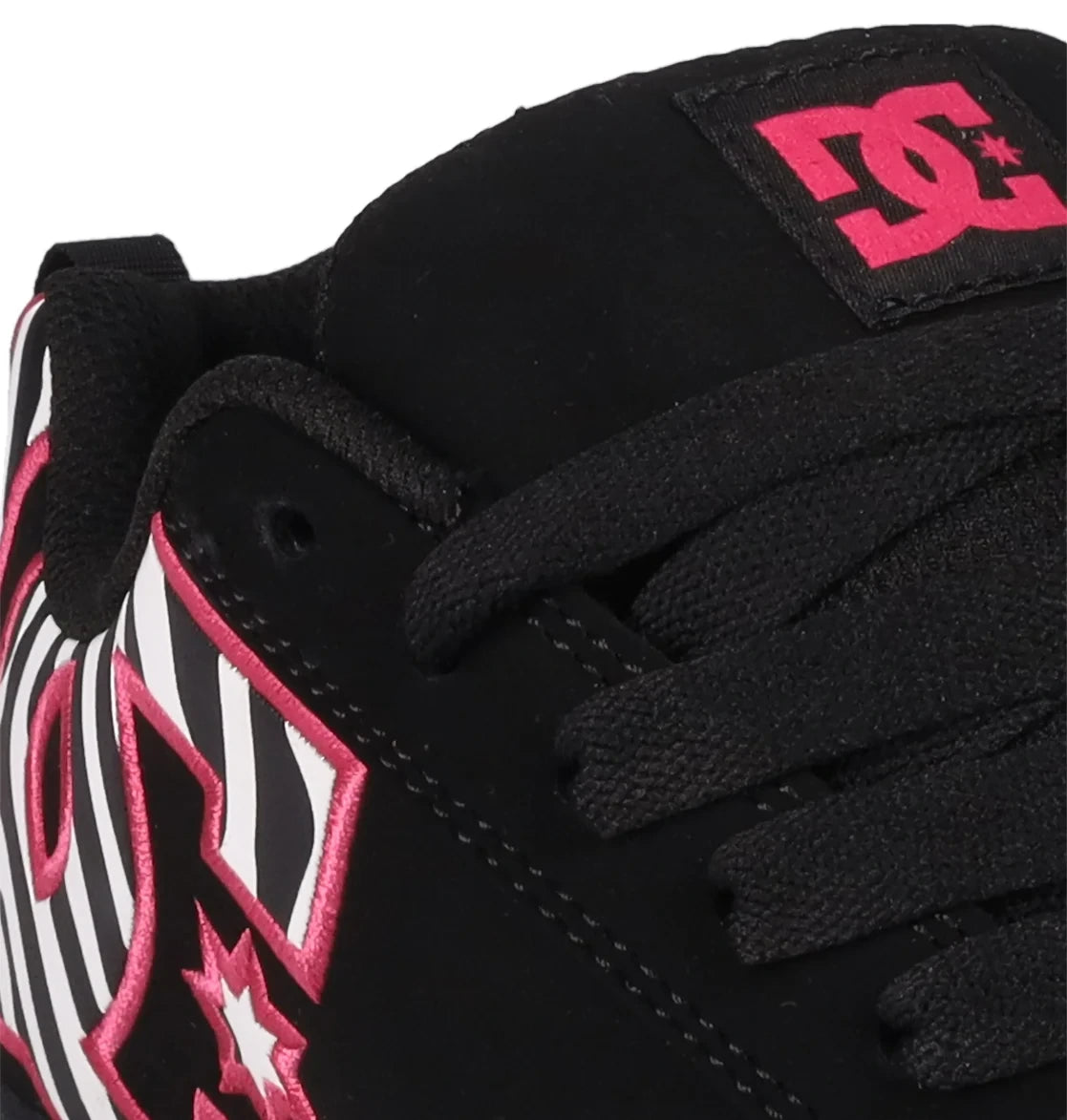 Women's Padded Cupsole Sneakers - Black White Pink