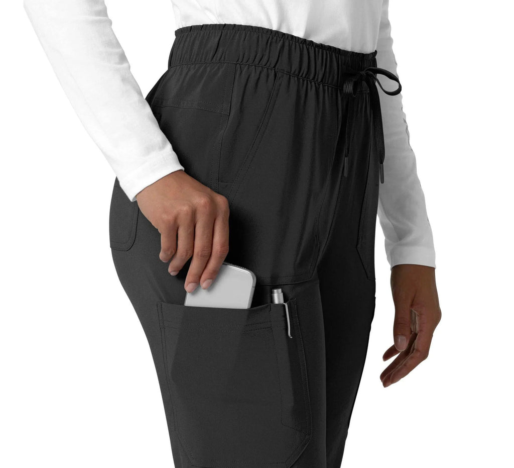 Women's Stretch Straight Leg Cargo Scrub Pants - Pink