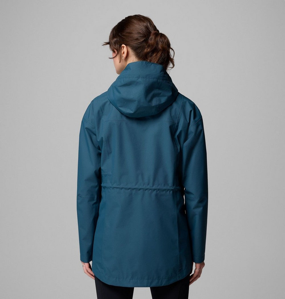 Women's Long Waterproof Rain Jacket - Mauve