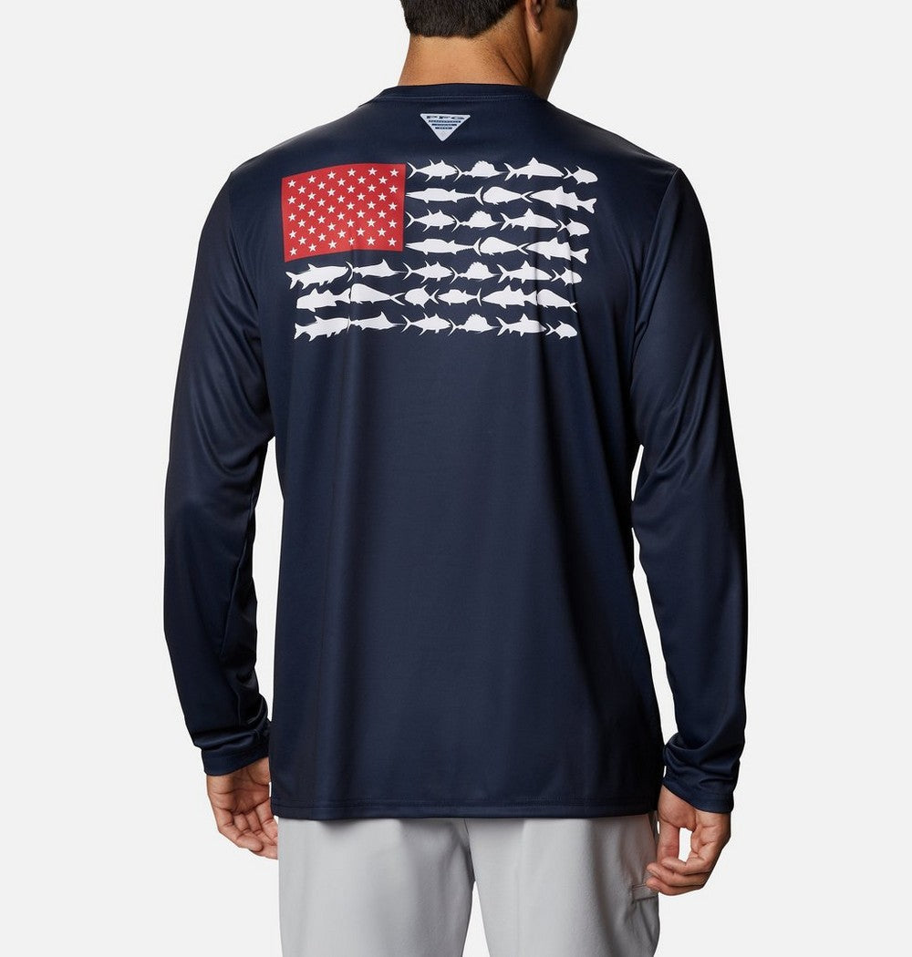 Men's Long Sleeve Fishing Shirt - Blue Navy