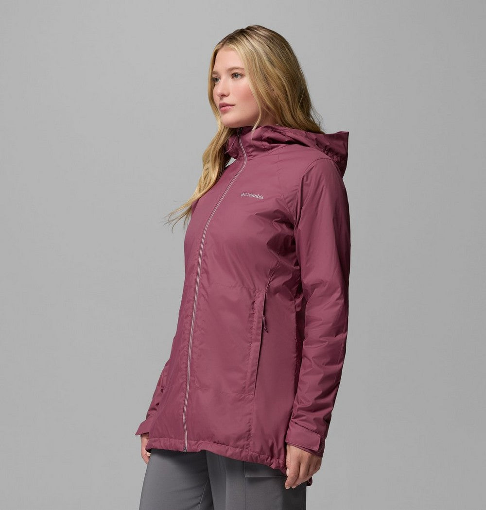 Women's Lined Long Rain Jacket - Blue