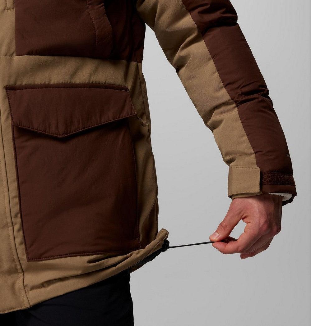 Men's Hooded Insulated Parka - Brown Black